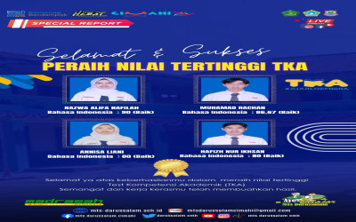 Siswa MTs Darussalam Raih Nilai Tertinggi TKA